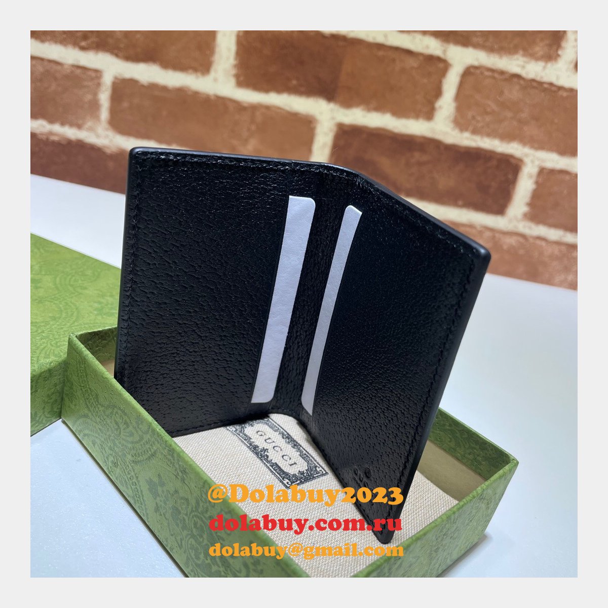 High Quality Gucci Replica 547075 GG Marmont card case in black leather