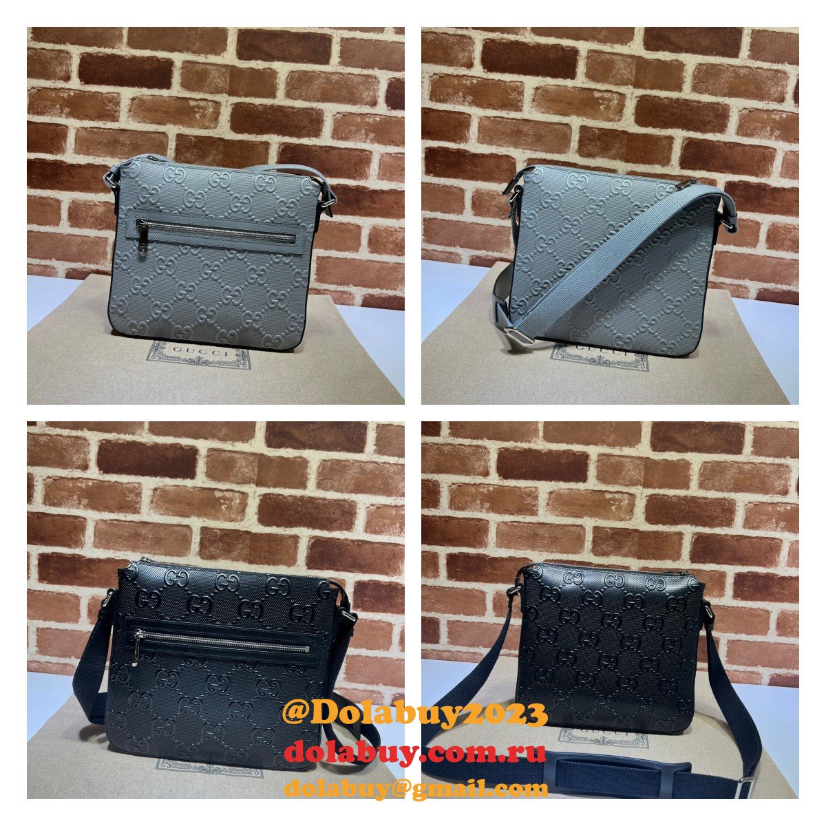 We Offer High-Quality Fake Black Gucci Signature Messenger 406410 Bag