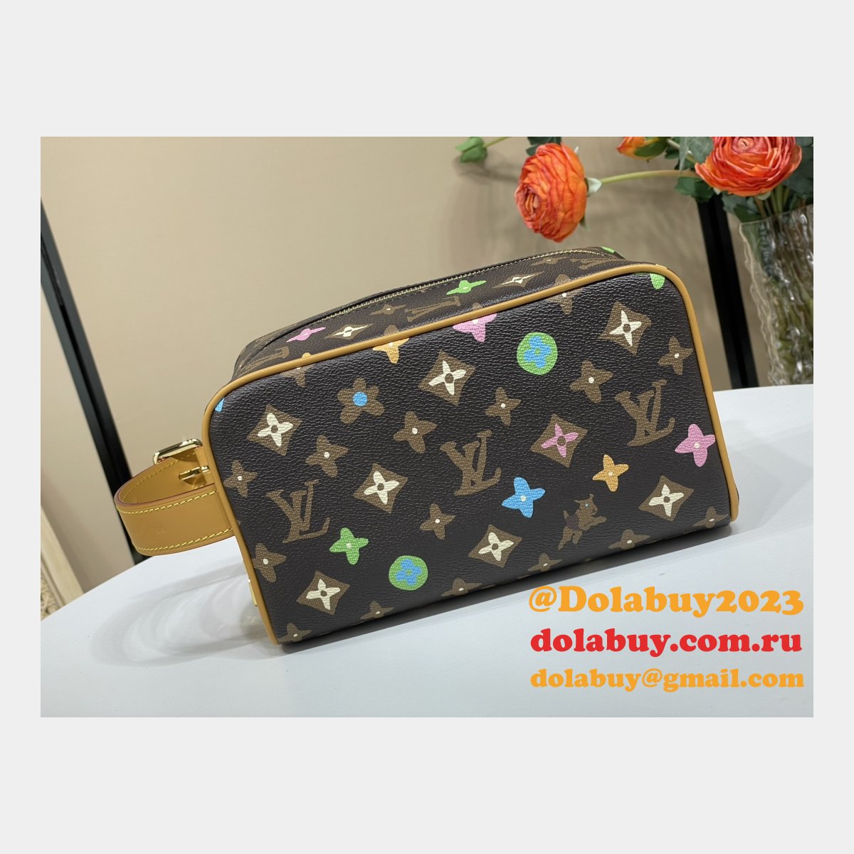 Louis Vuitton Designer Locker Dopp Kit Monogram Craggy Men M47069 Tyler Bag
