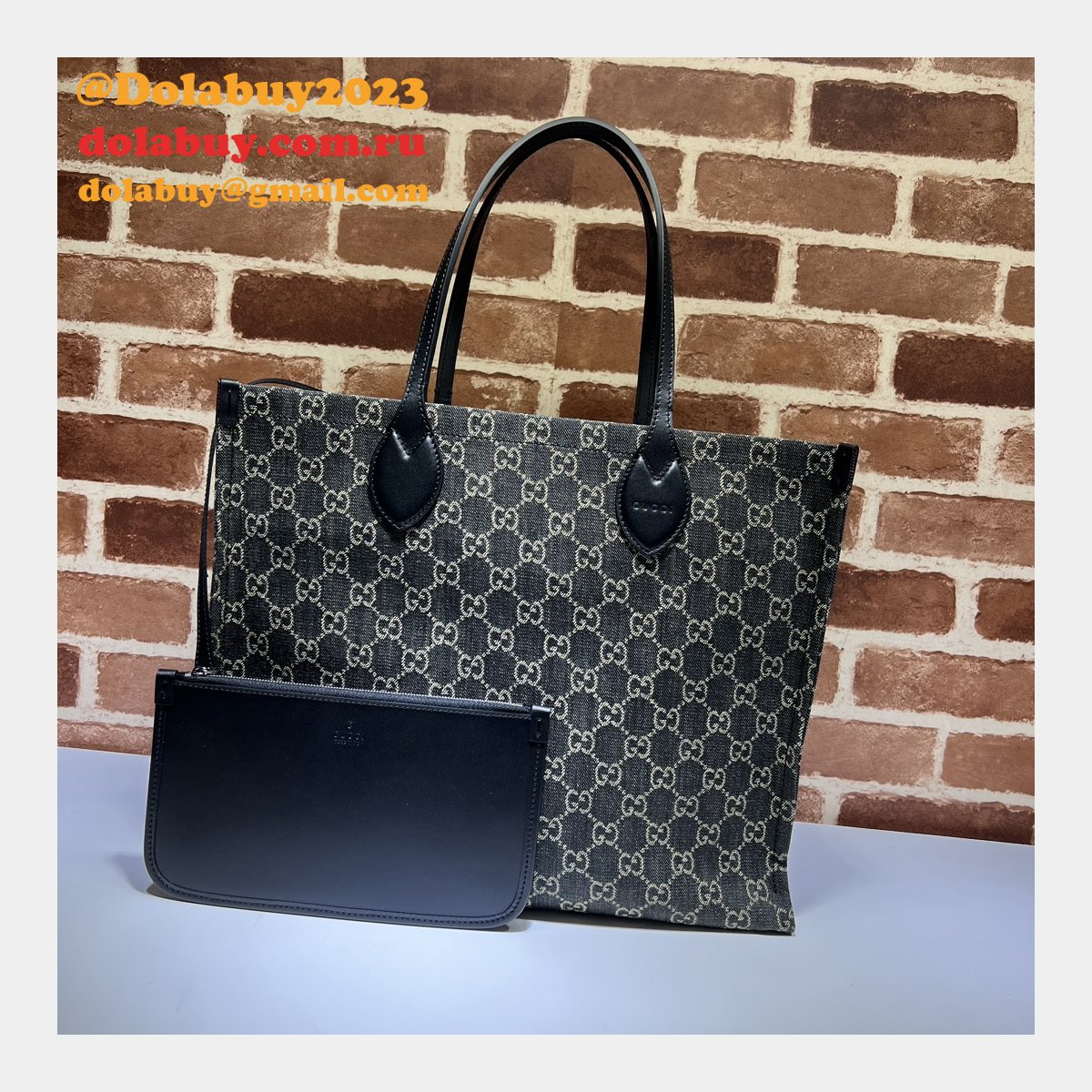 Ophidia GG 772184 Gucci Designer Knockoff Tote Black Fabric Bag