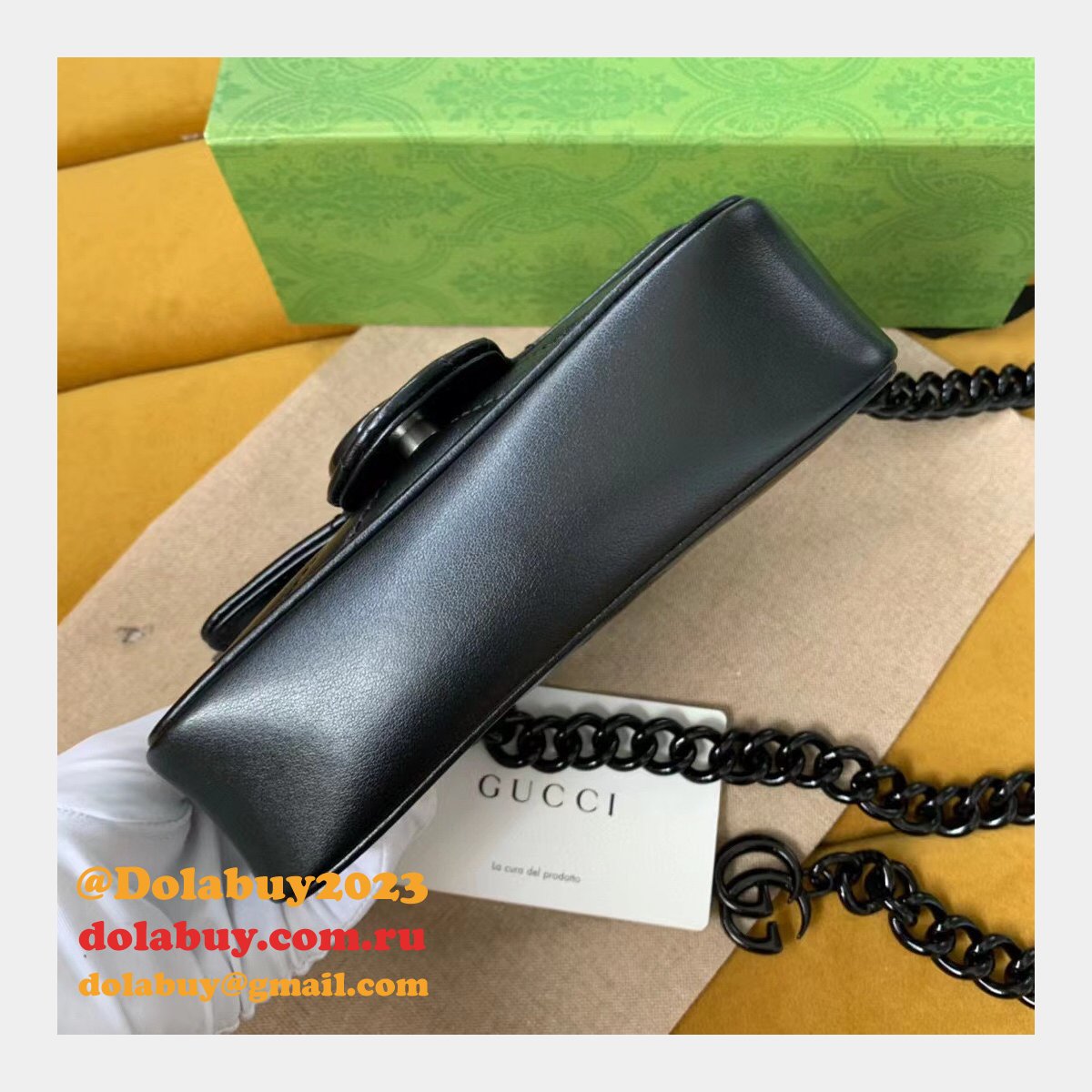 Knockoff Gucci GG Marmont matelassé leather super 699757 bag