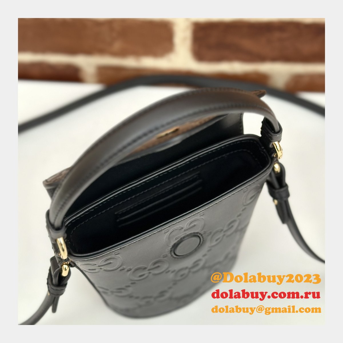 Gucci 772795 UK Embossed Top Handle Replicas Shoulder Bag