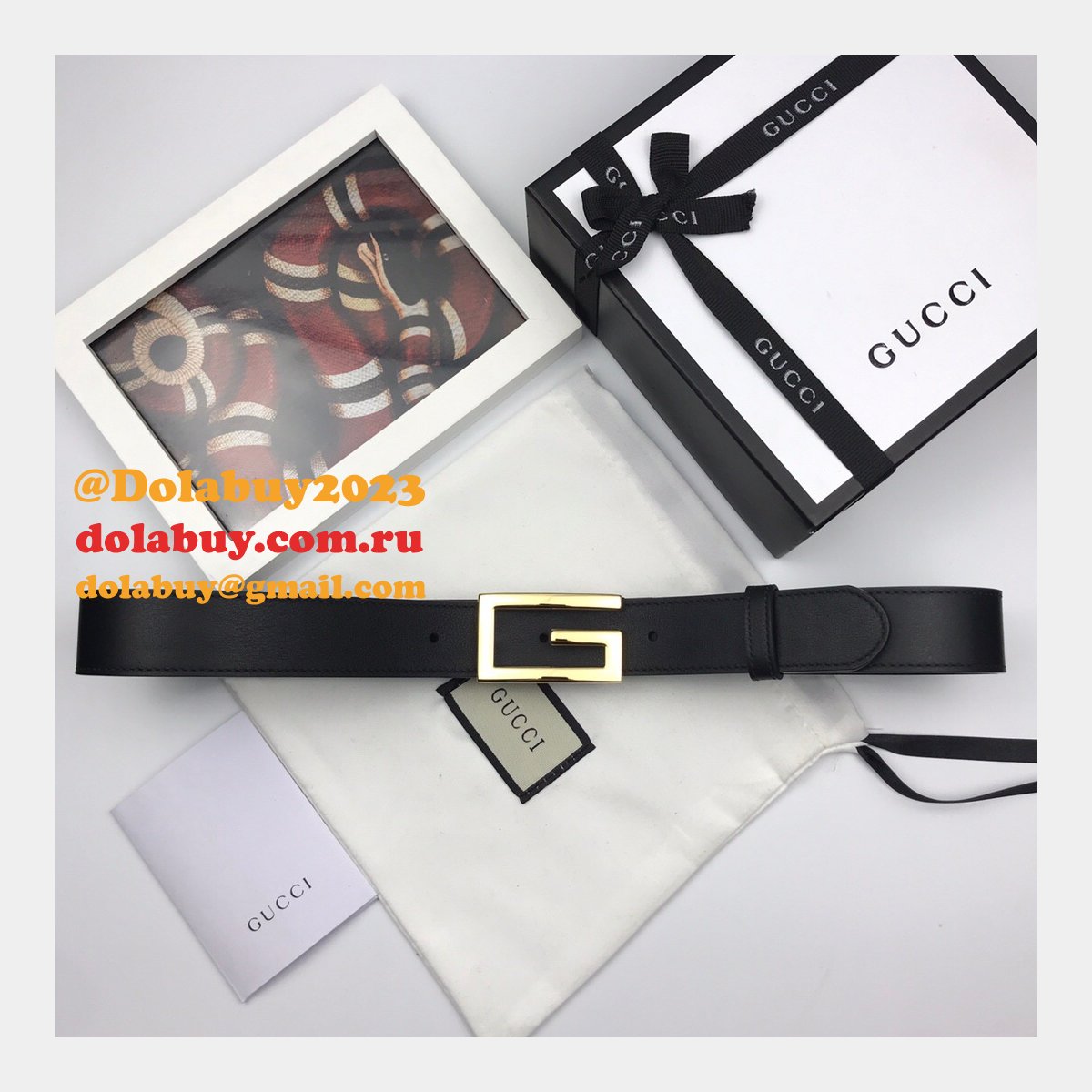 Luxury Gucci 35mm Buckle Black leather belt replica