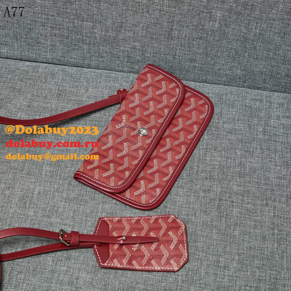 High Quality Goyard Classic Chevron St. Louis PM Totes Winer-Red Bags