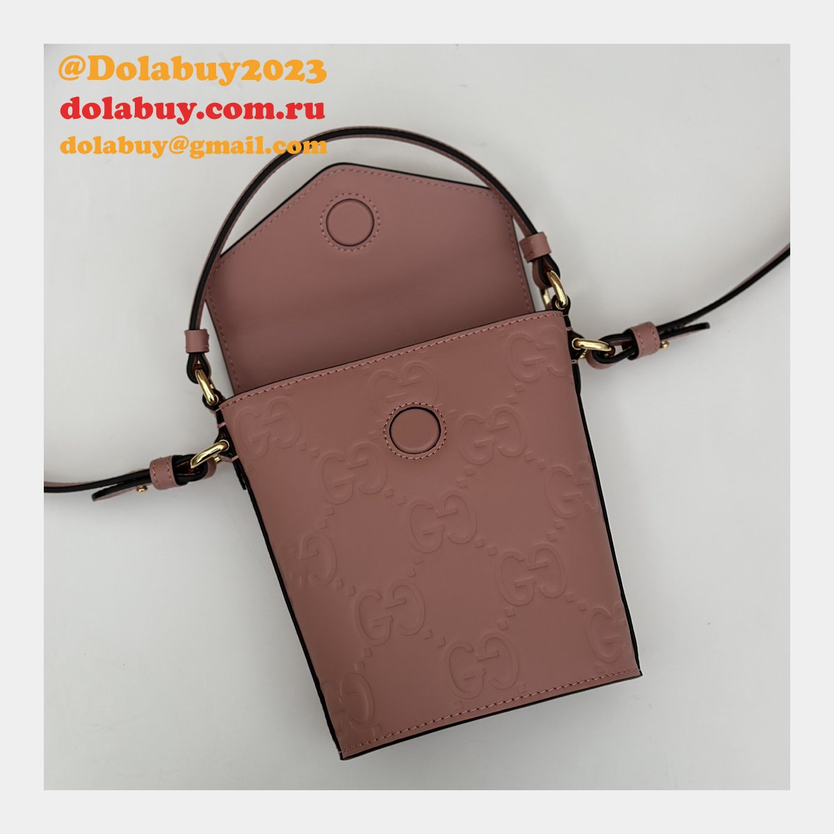 Gucci 772795 UK Embossed Top Handle Replicas Shoulder Bag