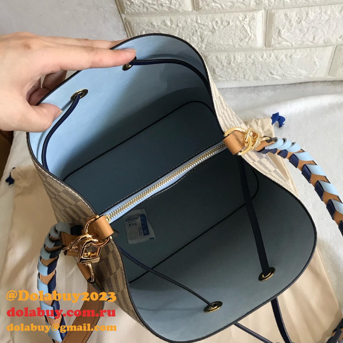Replicas Louis Vuitton Best NéoNoé MM Damier Azur Canvas  N50042 Bag