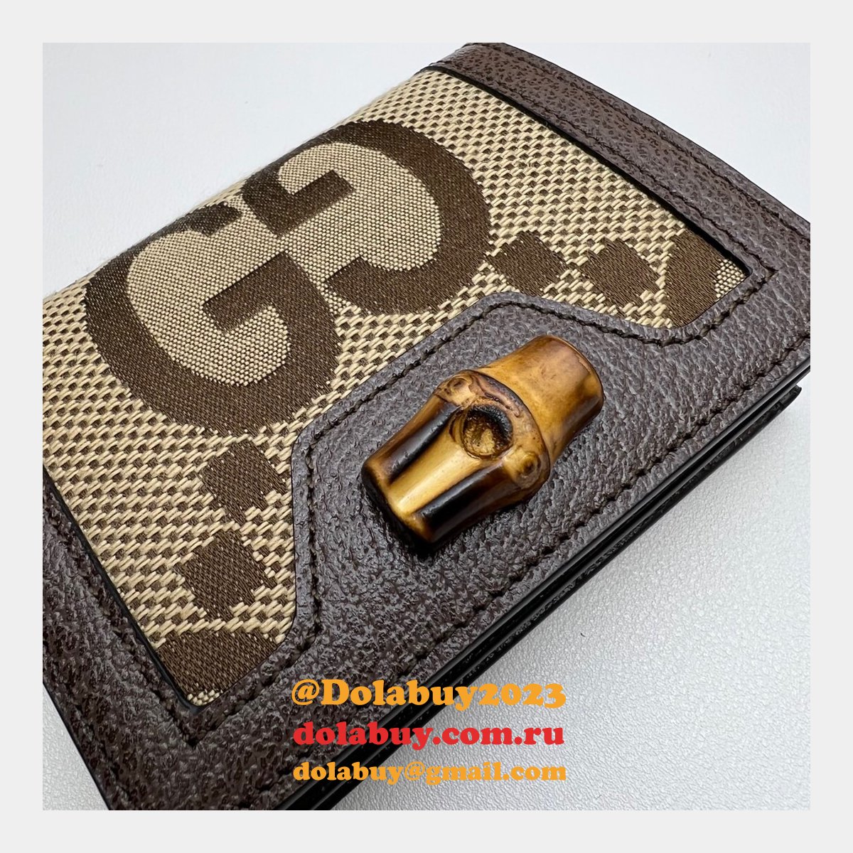 UK Gucci Replica 658244 Diana Jumbo GG Card Case for sale