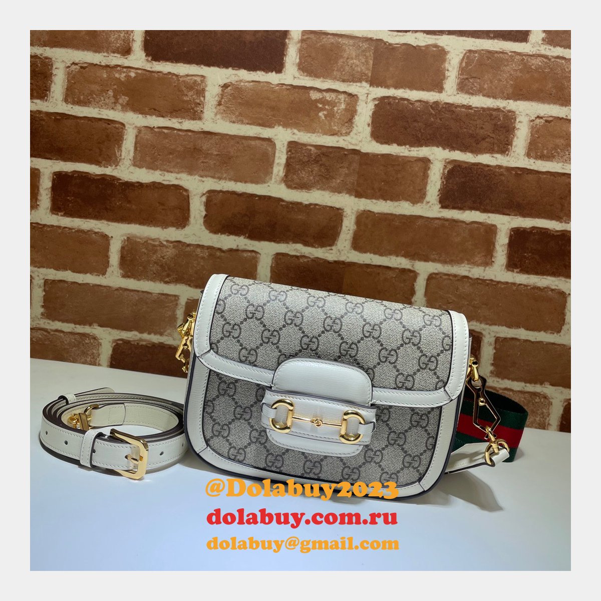 Gucci Replicas Horsebit 1955 mini bag white