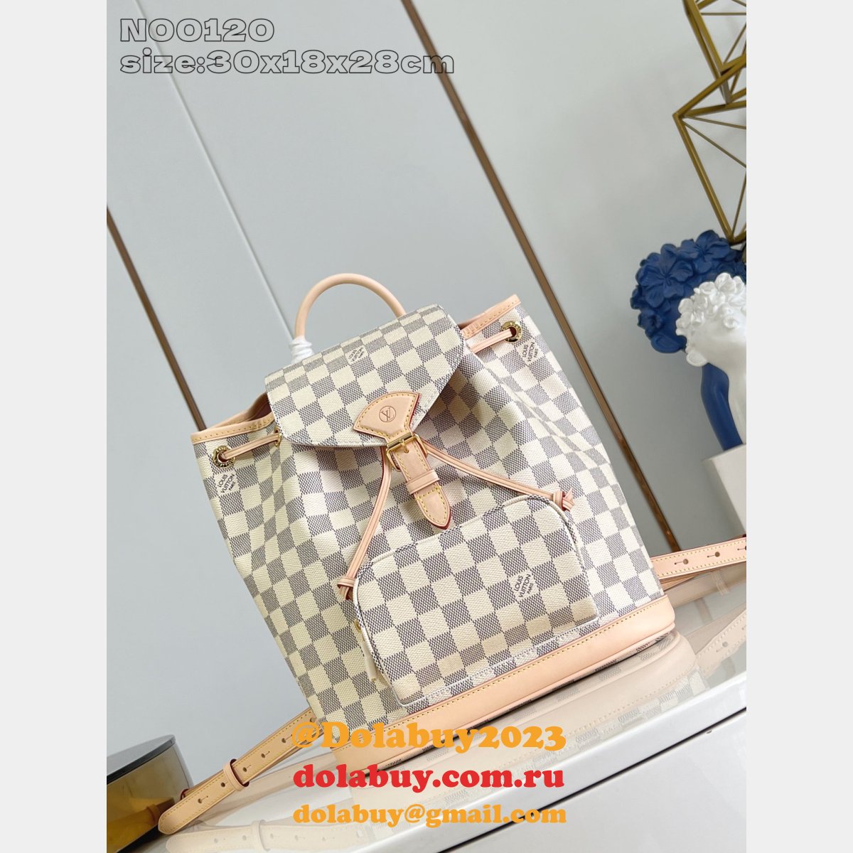Louis Vuitton Montsouris PM Damier Azur N00120 Copy Women