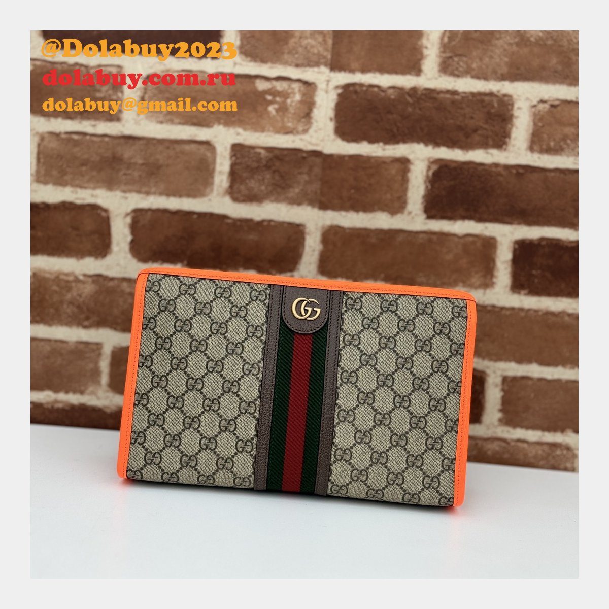 Designer Gucci Replicas 598234 Duplicate GG Supreme Ophidia Toiletry Case