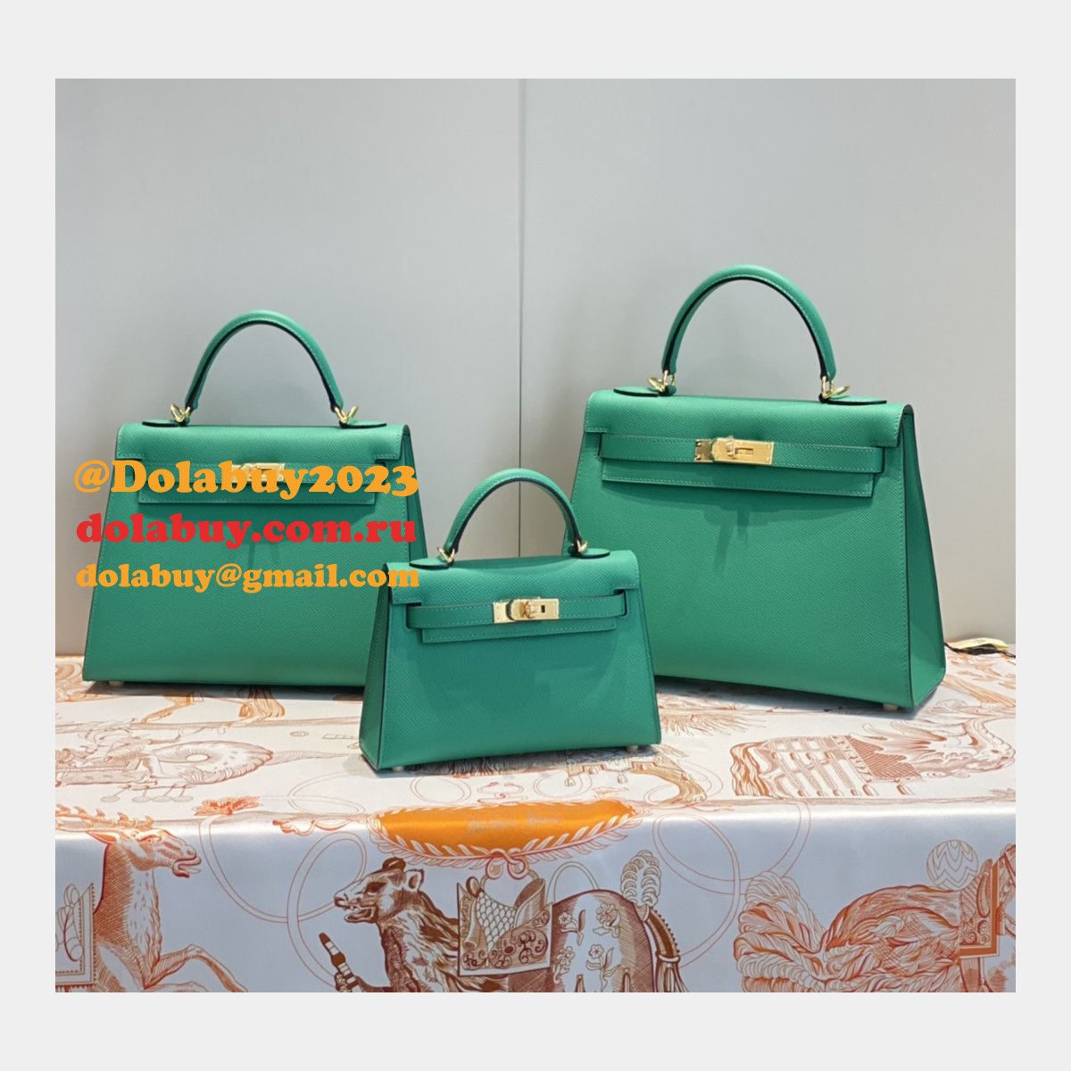 Replica Hermes Vert Jade Green Kelly Online Store Bag