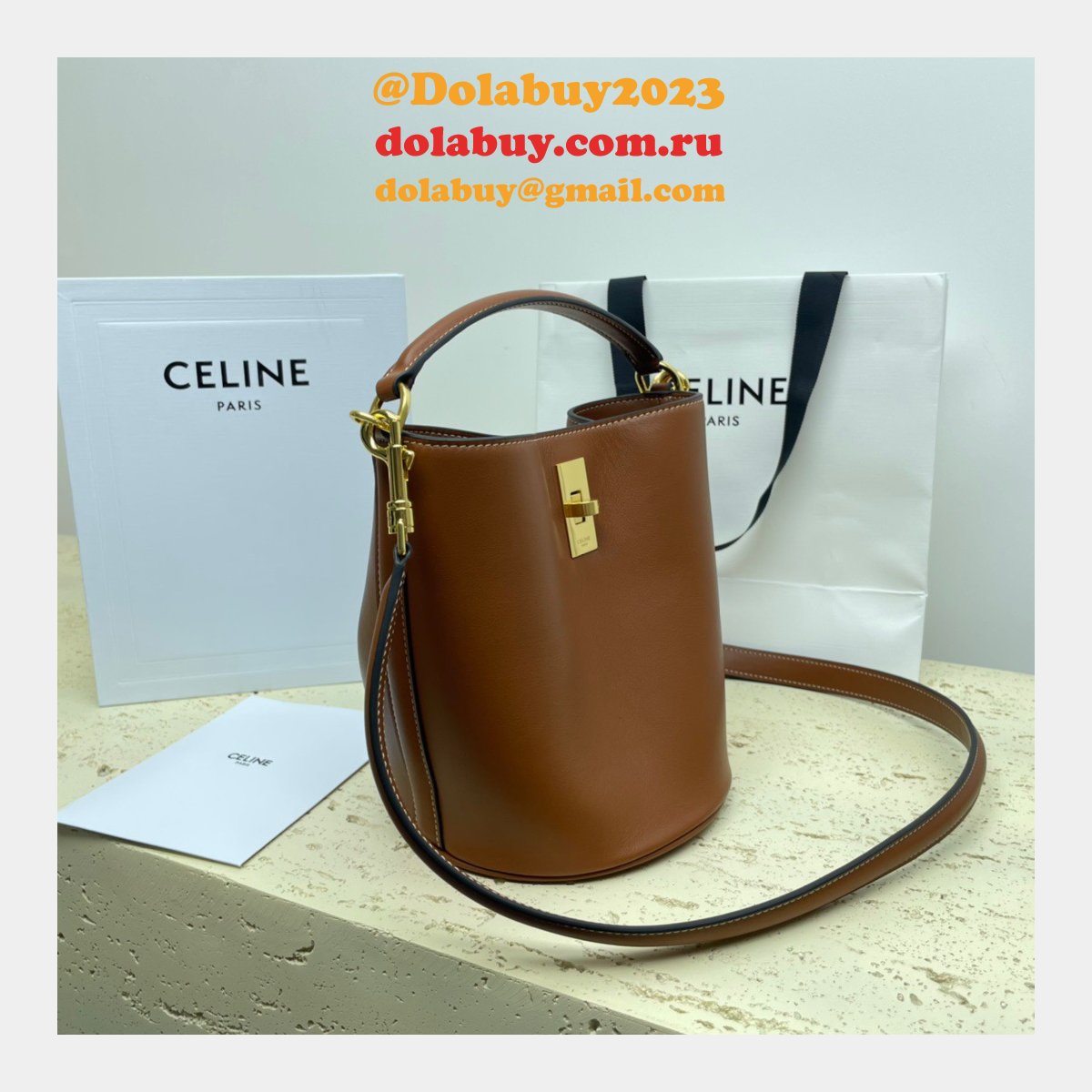 UK Celine Perfect Fake Quality Teen Bucket Triomphe Bag