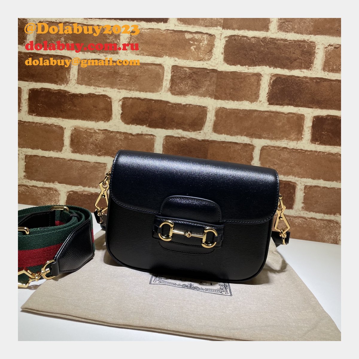 Fake Gucci Horsebit 1955 mini black 658574 bag