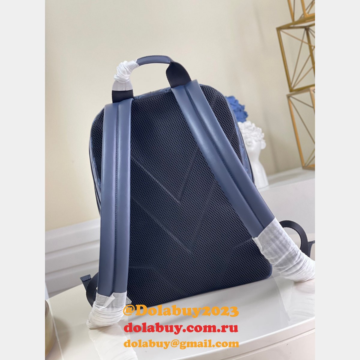 Louis Vuitton 7 Star Sprinter Backpack Monogram Shadow M45728 Blue Bags