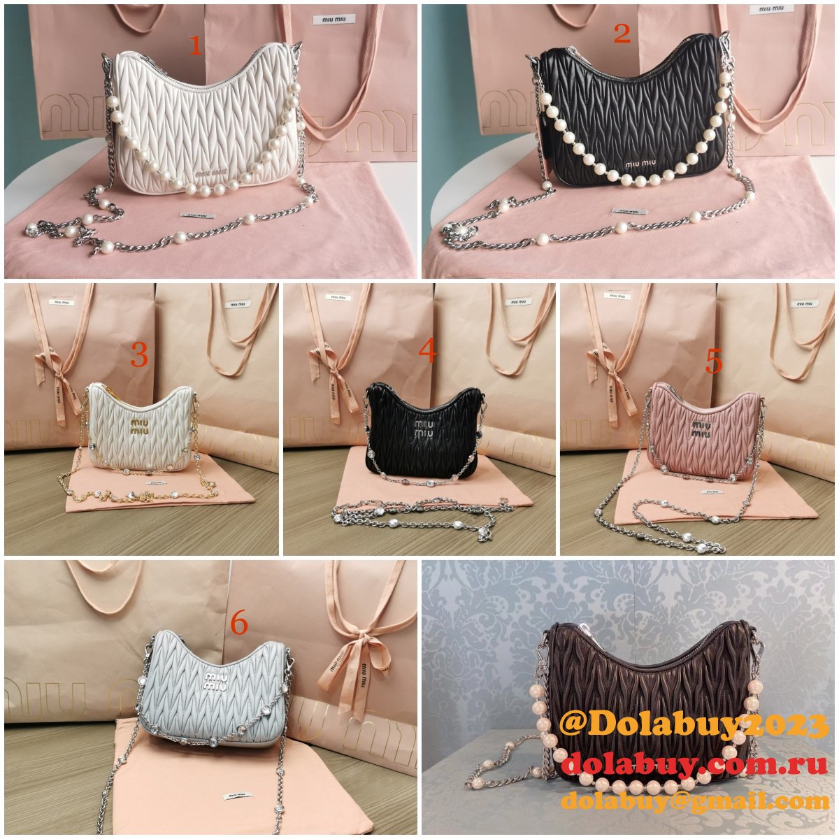 Best 2024 Replica Miu Miu Matelasse 5BH211 Quality Fake Bag
