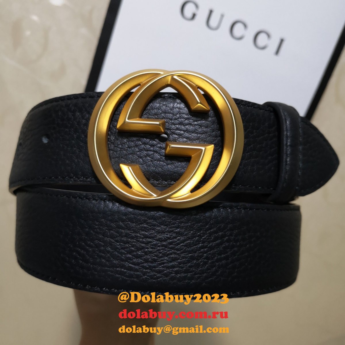Gucci Belt With Double G Buckle 38mm-5 UK Black