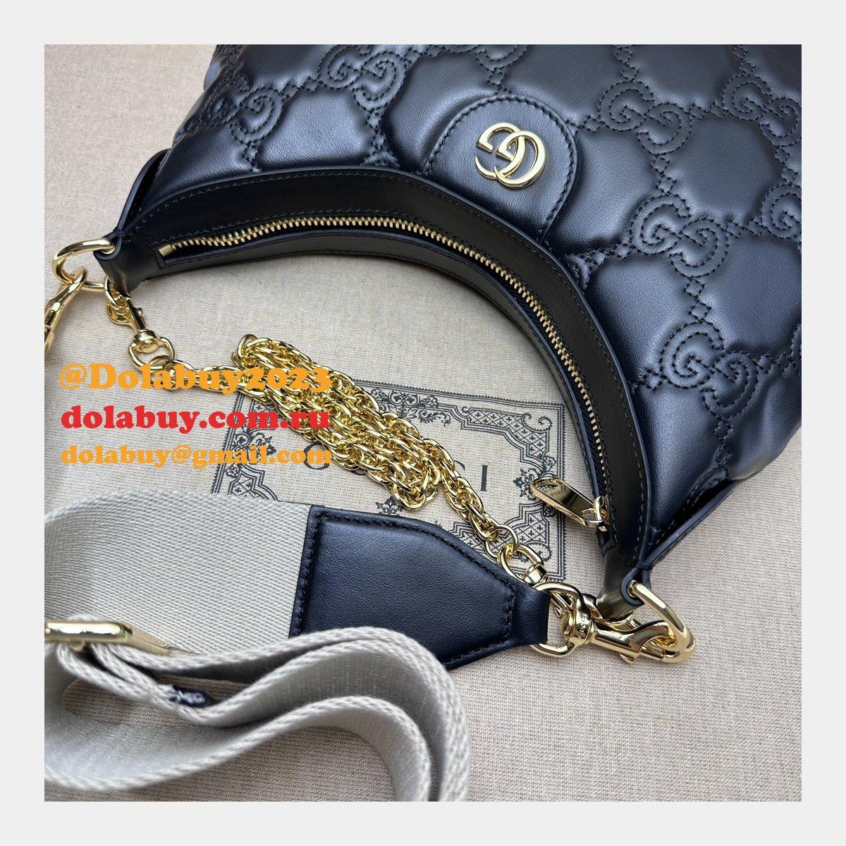 Gucci Replica 739709 GG Matelassé Duplicate Shoulder Pink Bag