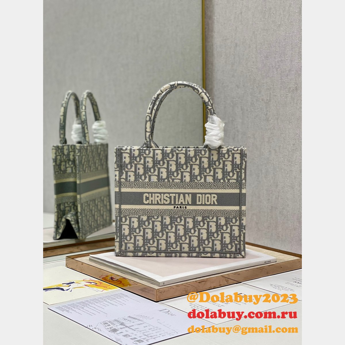Sell Online Luxury Designer CD Book Tote Replica Handbags