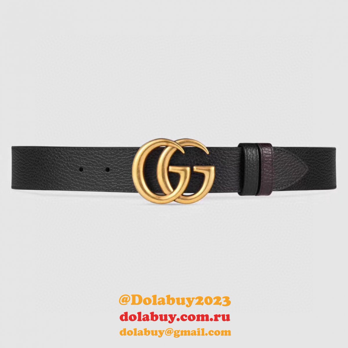 Luxury Gucci 38MM Double G Shop the New Replica Black Belts