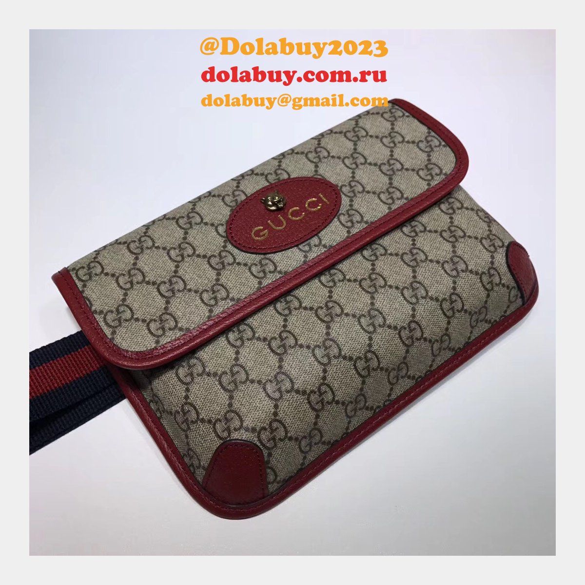 Designer Gucci Neo Vintage GG Supreme belt Replica 493930 bag