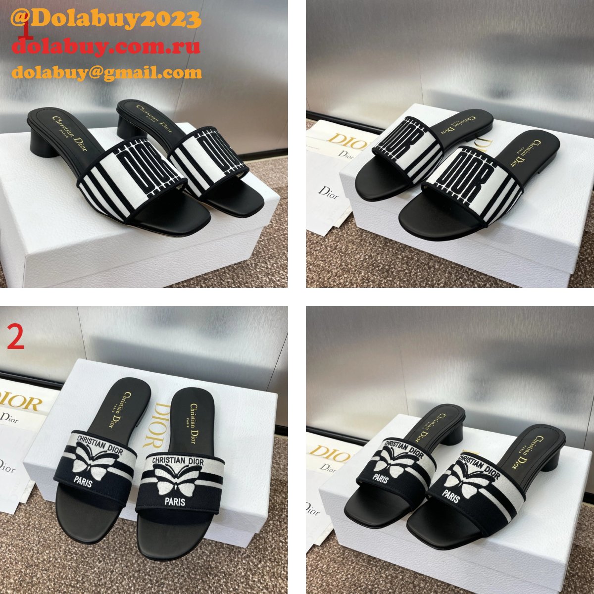 Fashion Dior Dway Slide Black