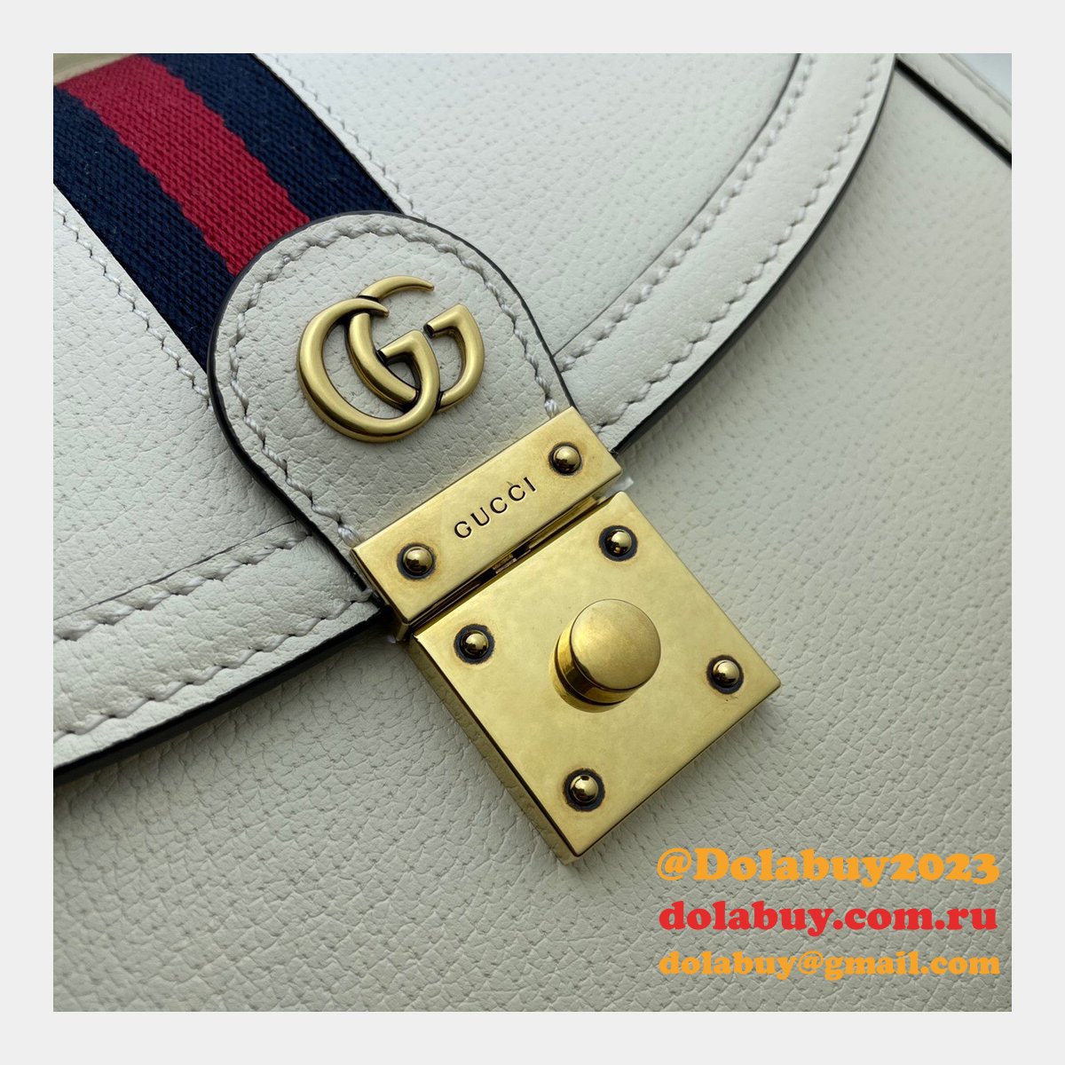 Gucci Black/Cream Ophidia small top handle Replica bag
