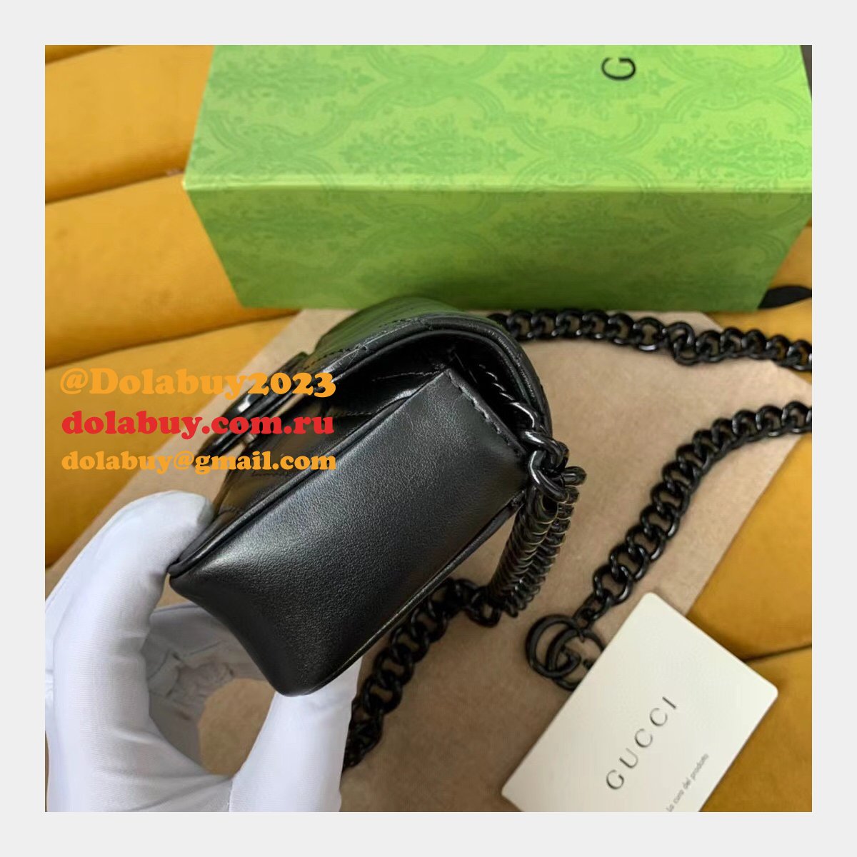 Knockoff Gucci GG Marmont matelassé leather super 699757 bag