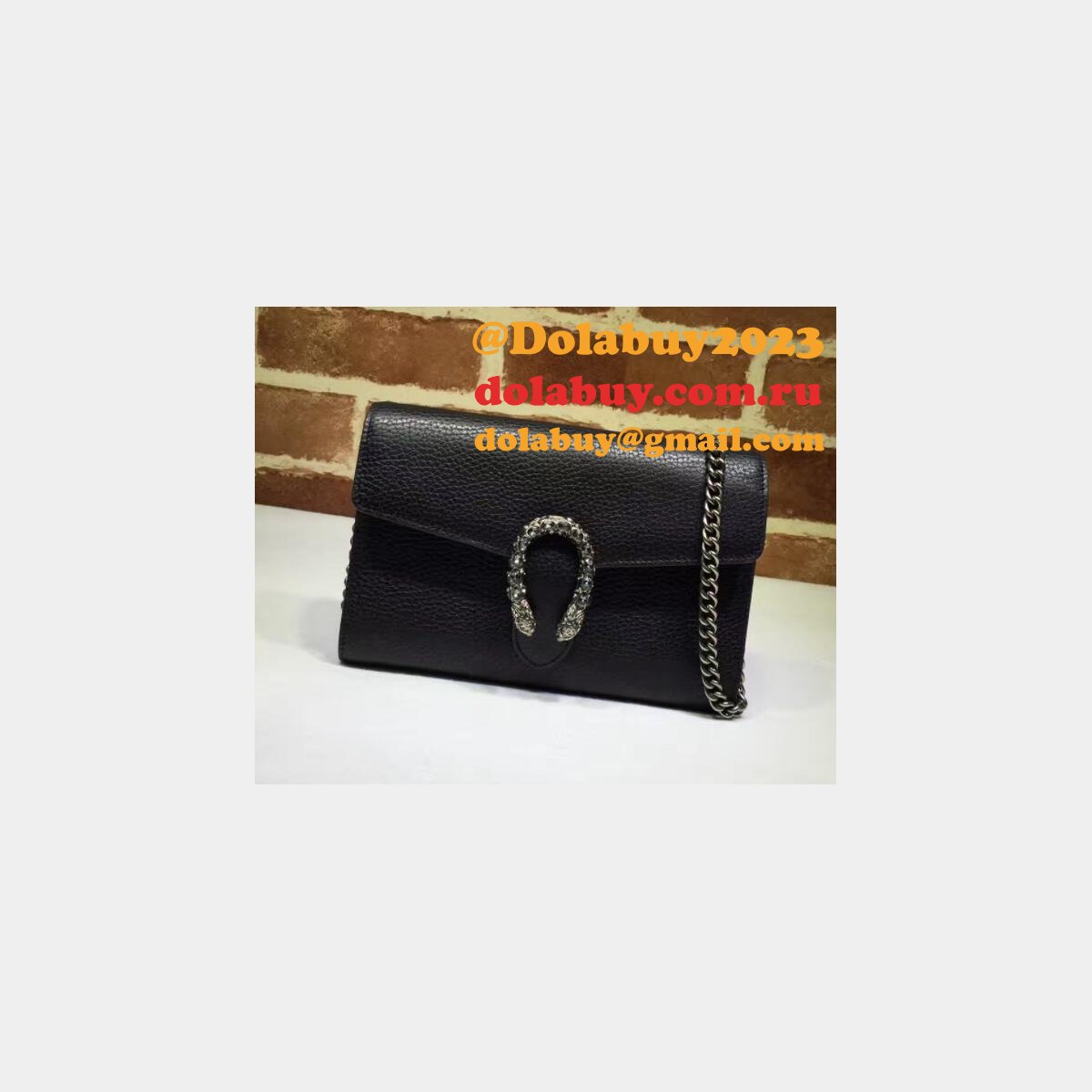 Cheap Gucci Dionysus Leather Mini Chain Bag 401231 Black