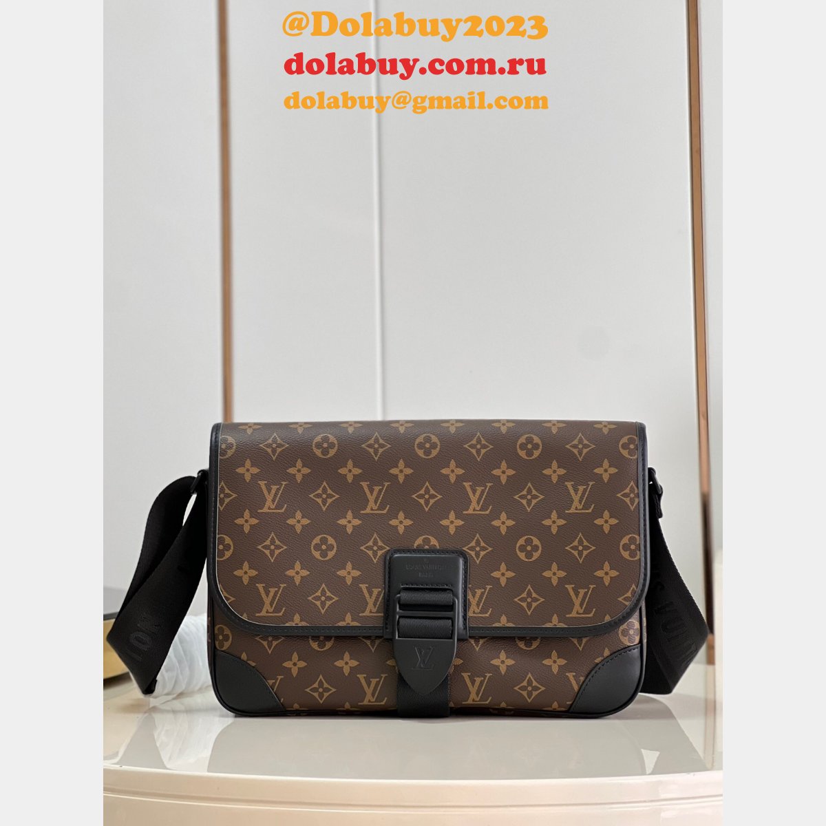 Louis Vuitton Replica Archy Messenger M46328 Bag Monogram Macassar Canvas