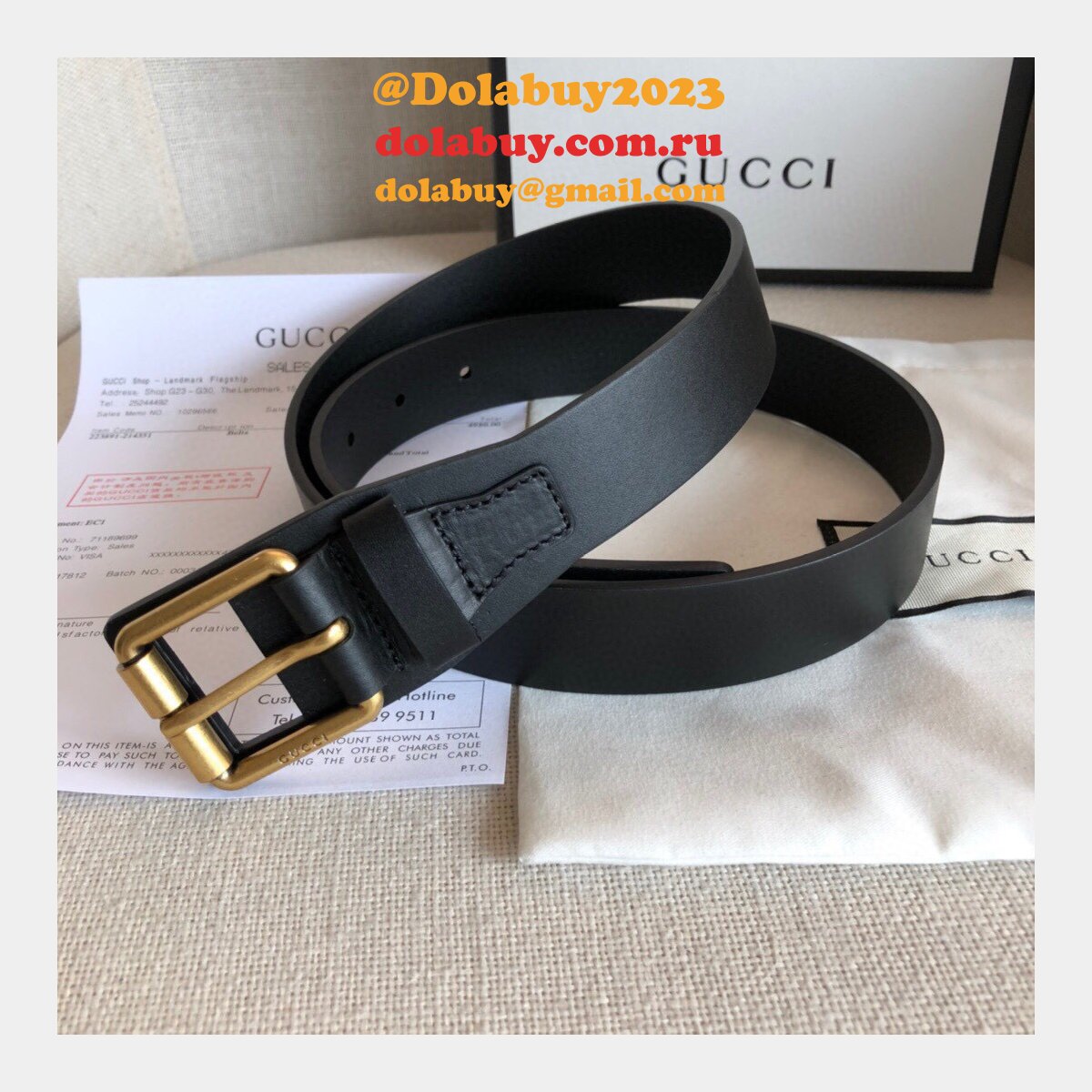 UK Gucci 30mm Replica Belt Black