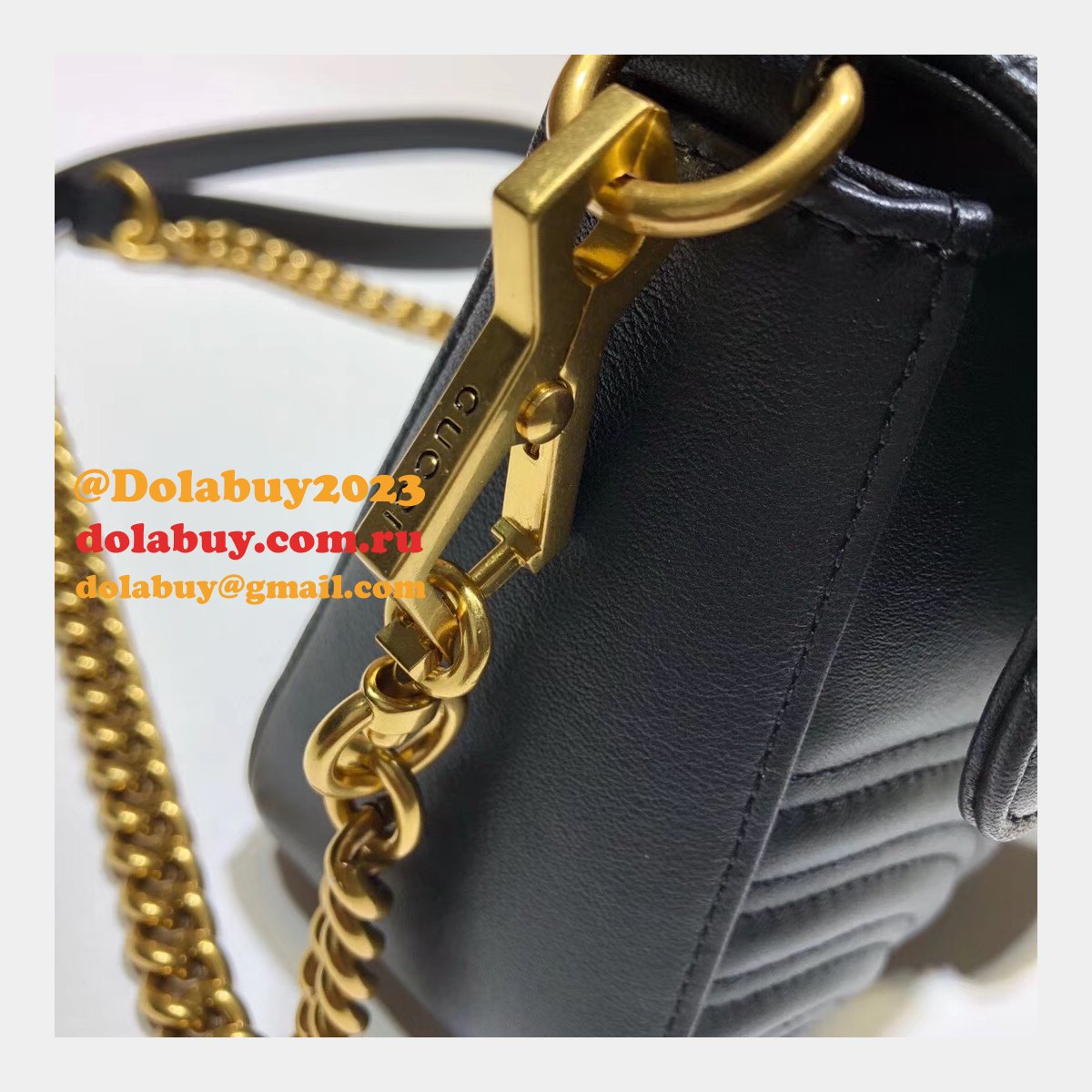 Cheap 547260 Gucci Chevron Leather GG Marmont Mini Top Handle