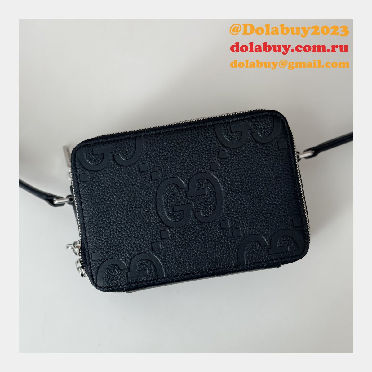 Knockoff Gucci 816958 Fashion Jumbo GG Super Black Bag