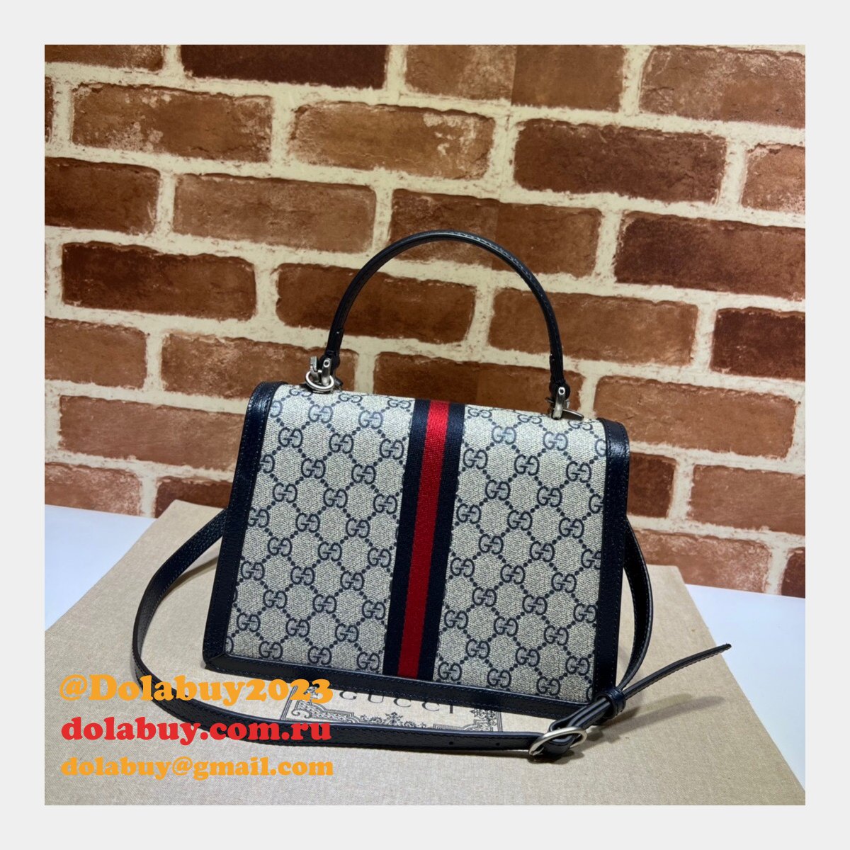 AAA+ Gucci 651055 Ophidia small top handle fake bag with Web