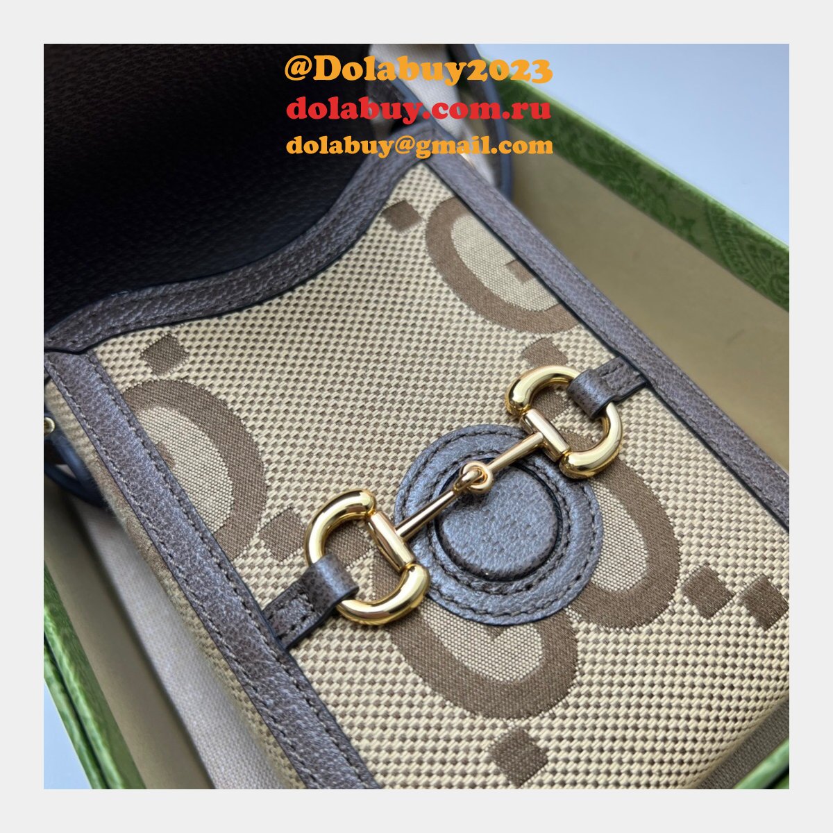Copy Gucci Top Quality 625615 Horsebit 1955 Jumbo bag in GG Supreme canvas