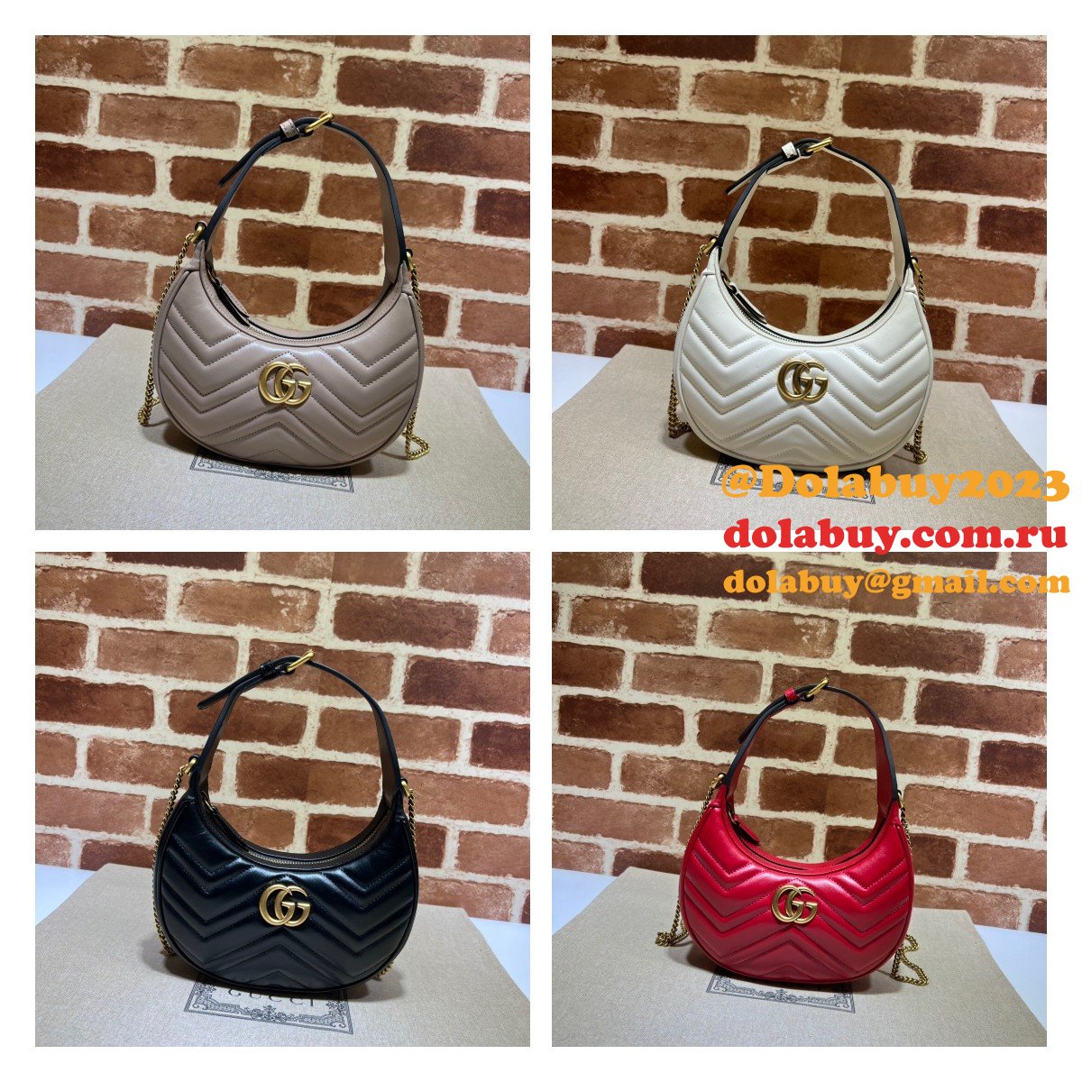 Gucci Best 699514 GG Marmont half-moon-shaped Replica bag