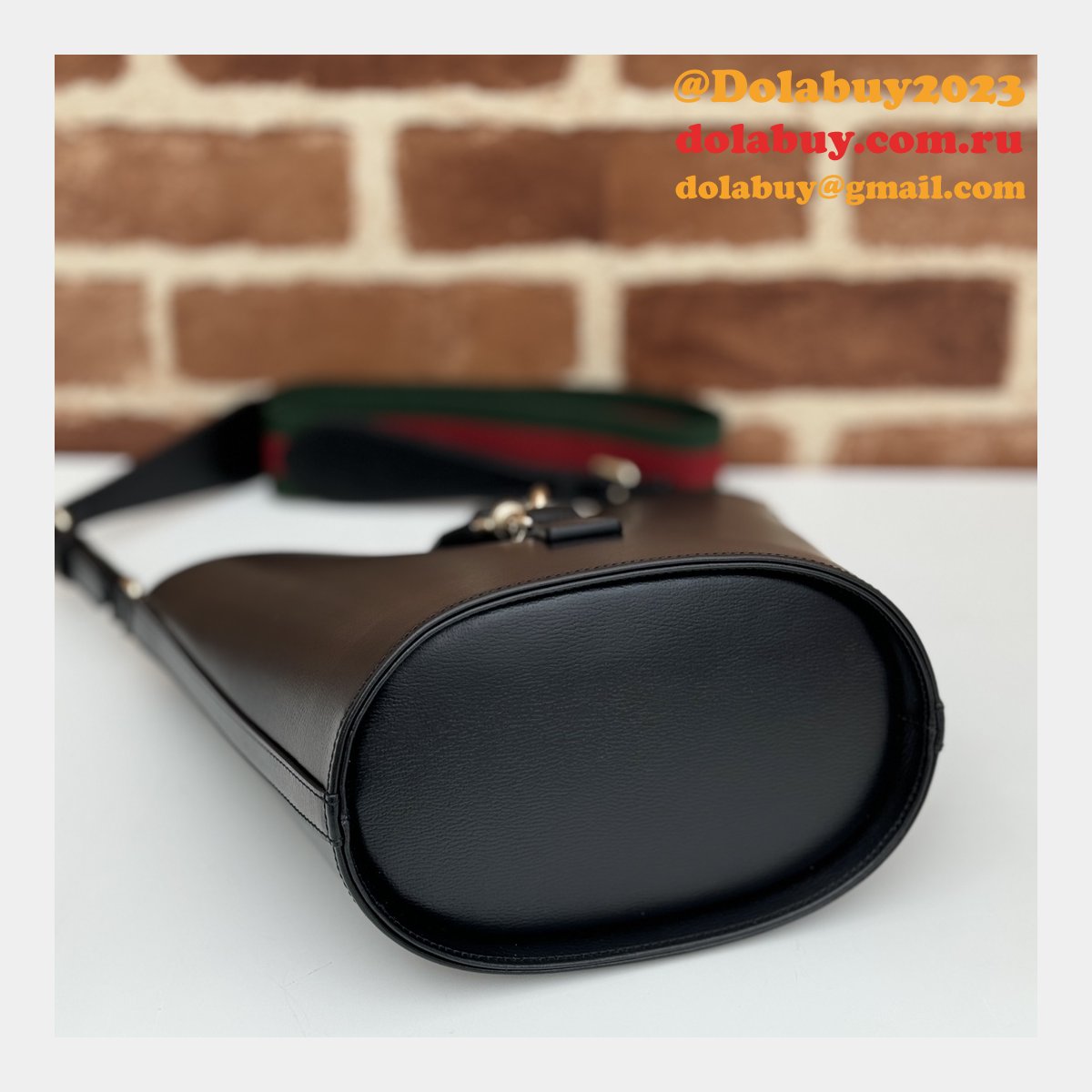 Gucci 1:1 Mirror Bucket Shoulder Black 782908/782904 Copy Bag