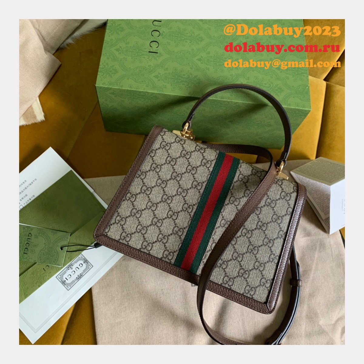 Replica Gucci Ophidia 651055 top handle bag with Web