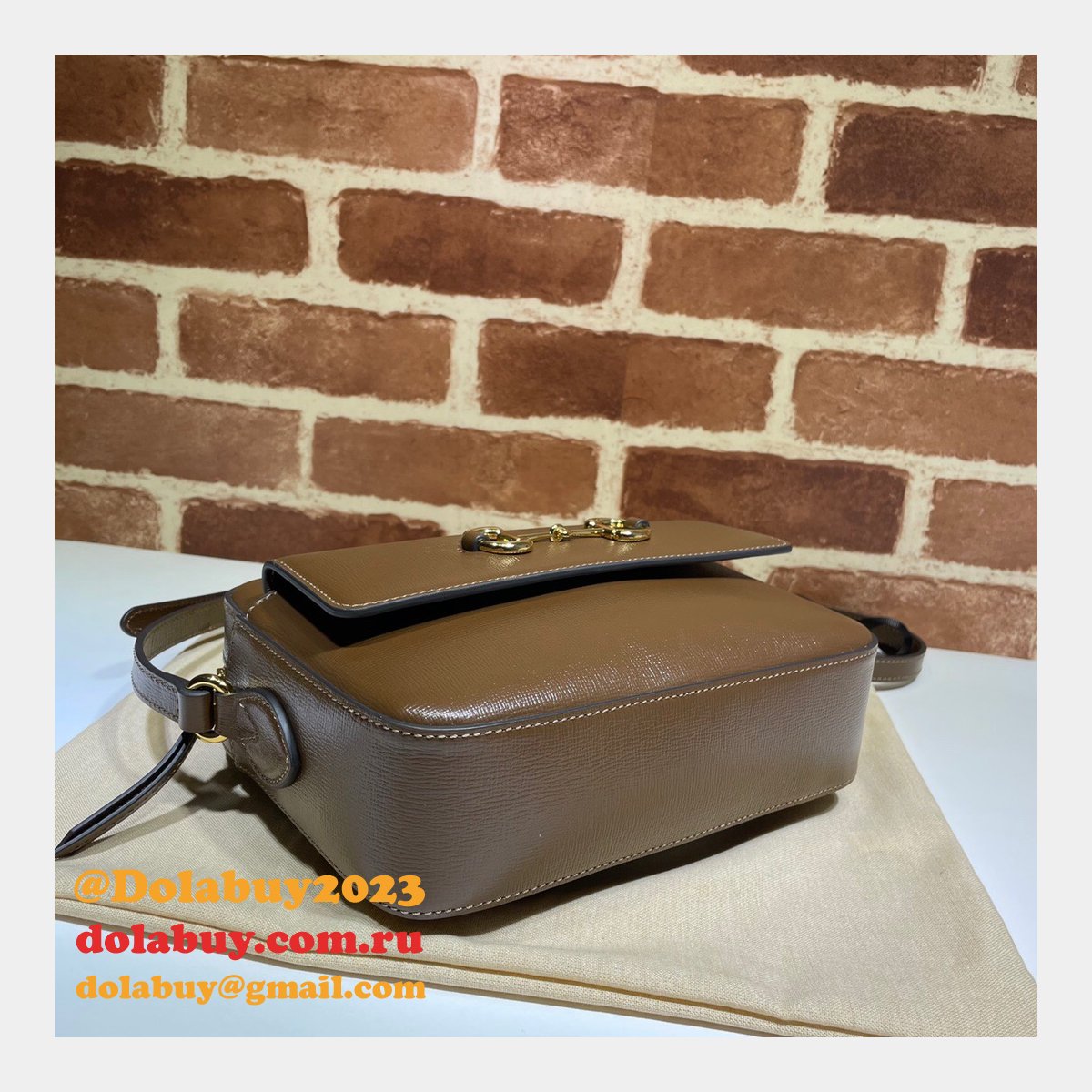 Gucci Horsebit 1955 Small Shoulder 645454 Black Army Green White Bag