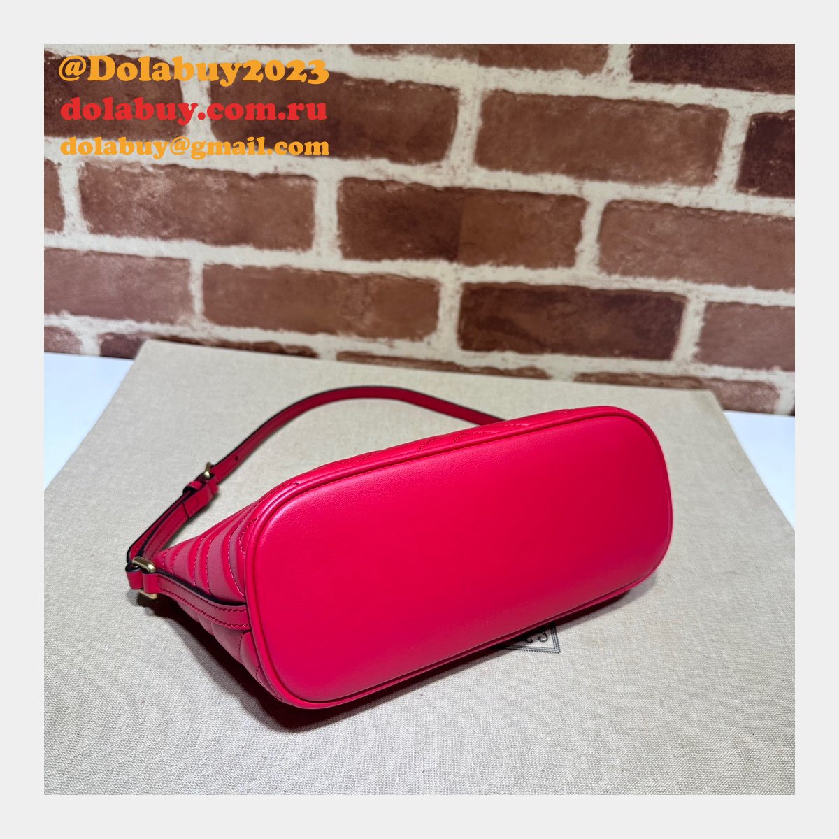 Gucci 1:1 Mirror GG Marmont 739166 Shoulder Red Fake Bag