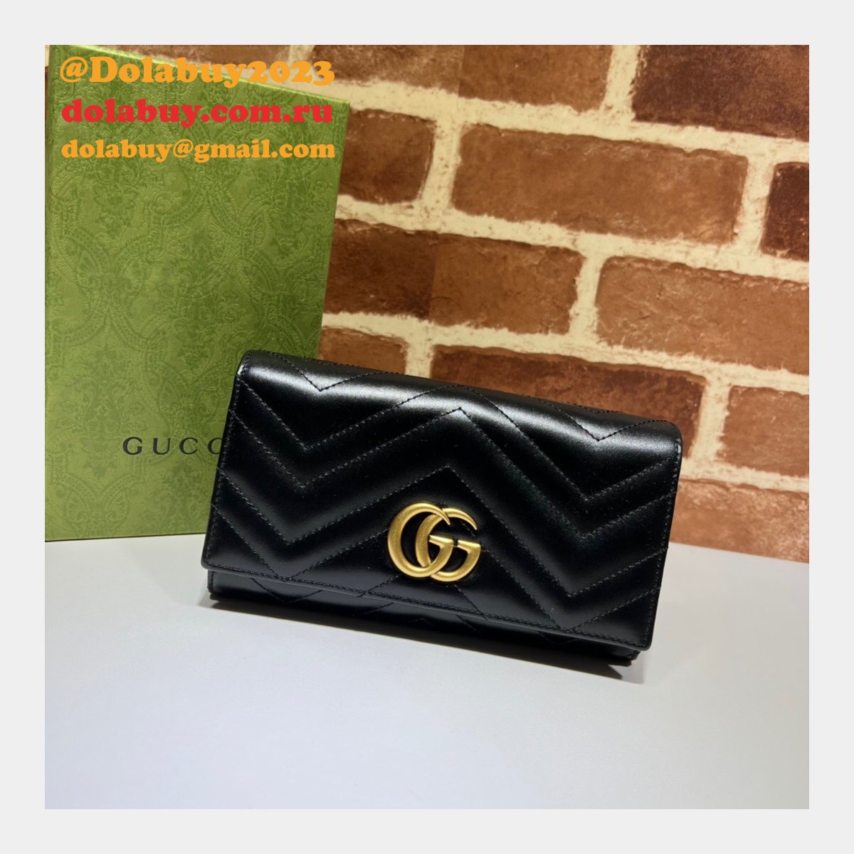 Gucci high quality Designer Replica GG Marmont continental wallet 443436 Bag
