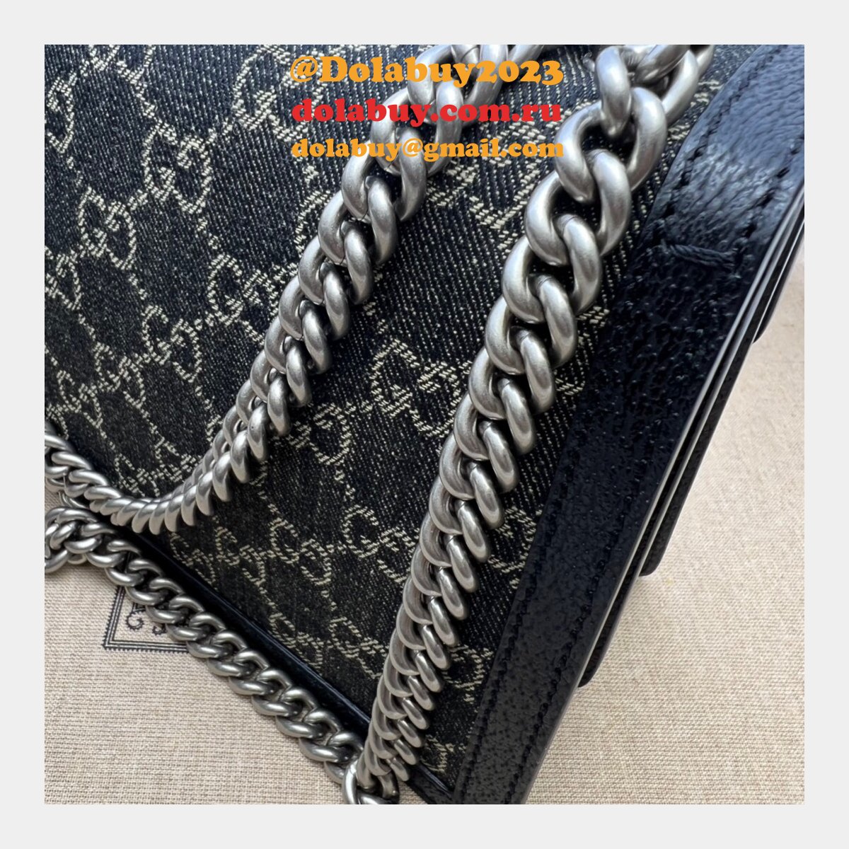 The highest quality Gucci Dionysus GG Supreme Shoulder Bag 400249 Black