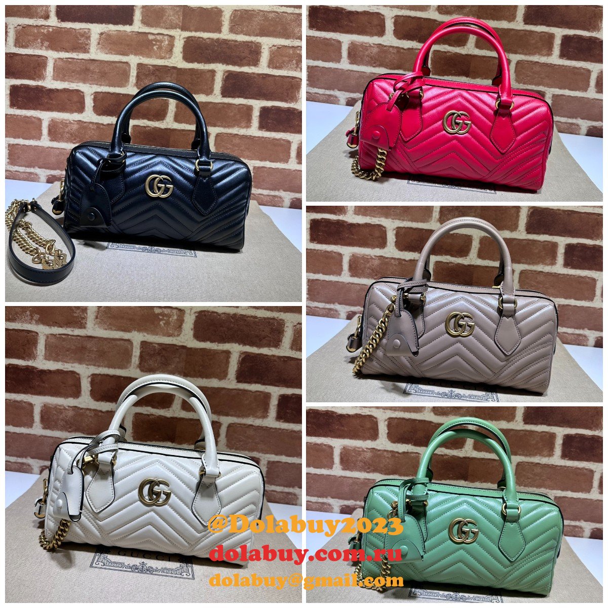 Gucci Top Quality GG Marmont Top Handles Replica 746319 Bag