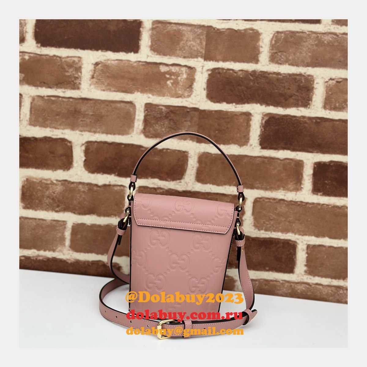 Gucci 772795 UK Embossed Top Handle Replicas Shoulder Bag