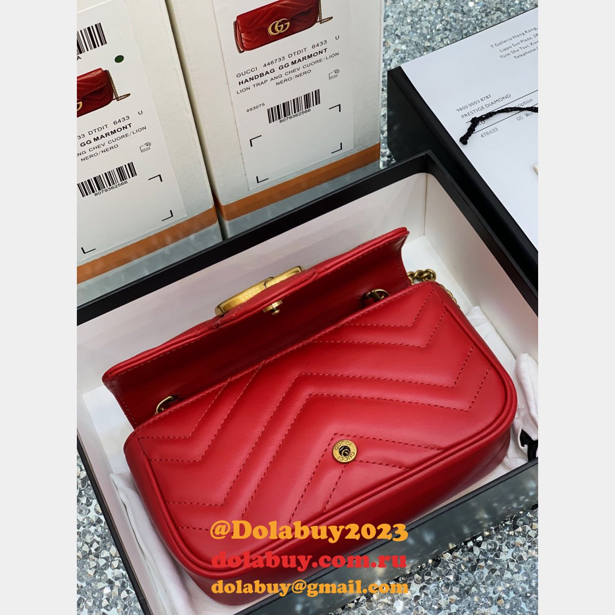 Gucci Wholesale GG Marmont Mini chain shoulder 476433 bag