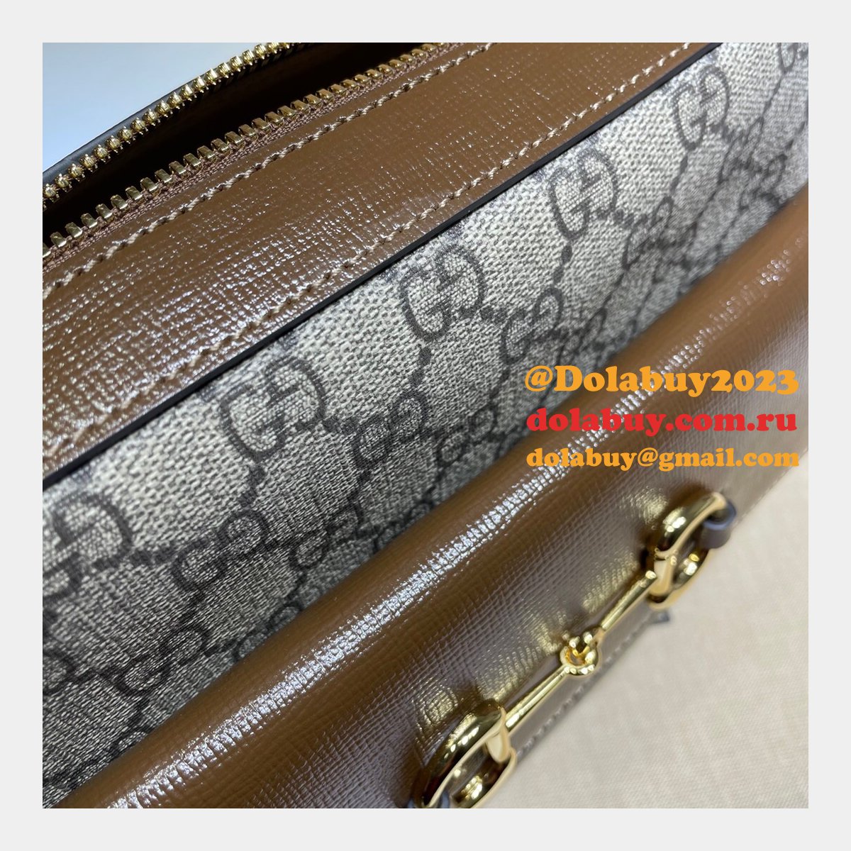 Gucci Replica Horsebit 1955 Small Brown or White Leather Shoulder 645454 Bag