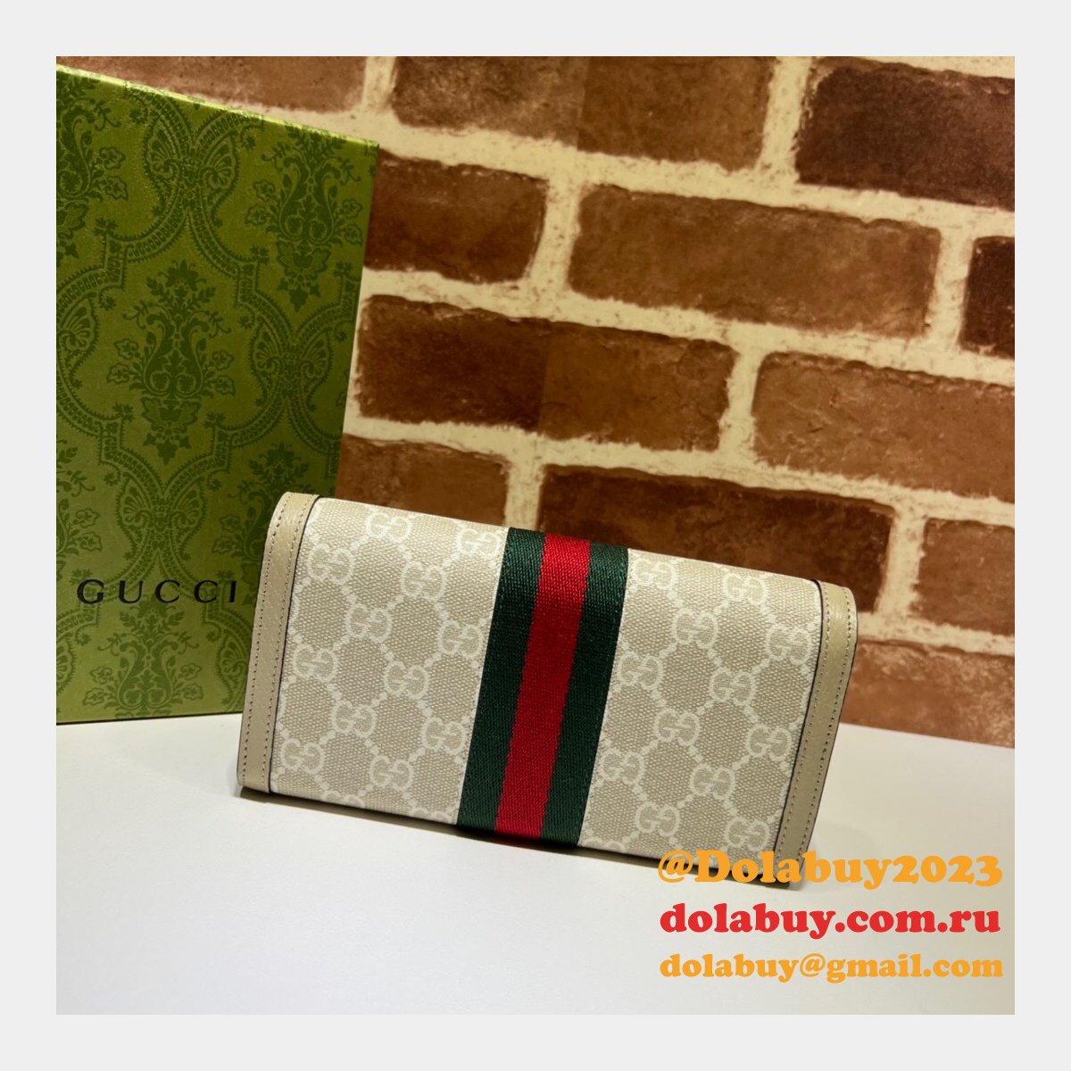 Gucci Copy GG Supreme 523153 Ophidia Continental Replica Wallet