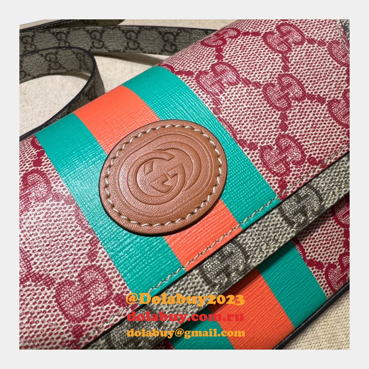 Perfect Gucci 723762 GG Top Handle Replica Web Bag