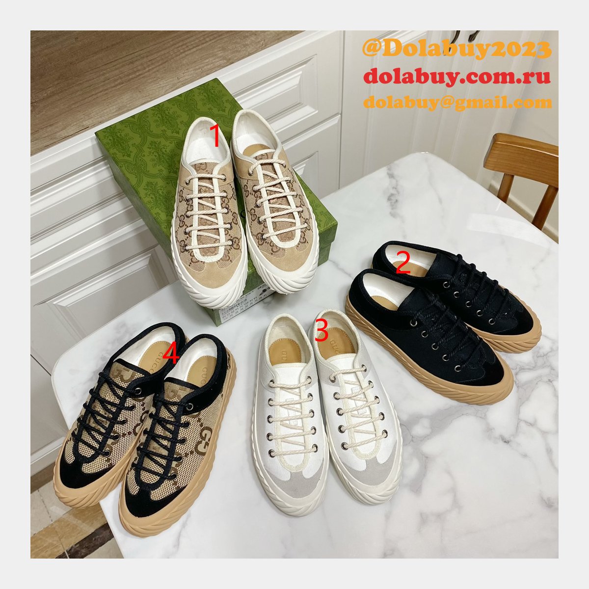 Perfect Dolabuy 1:1 Mirror Replica Gucci GG Canvas Shoes