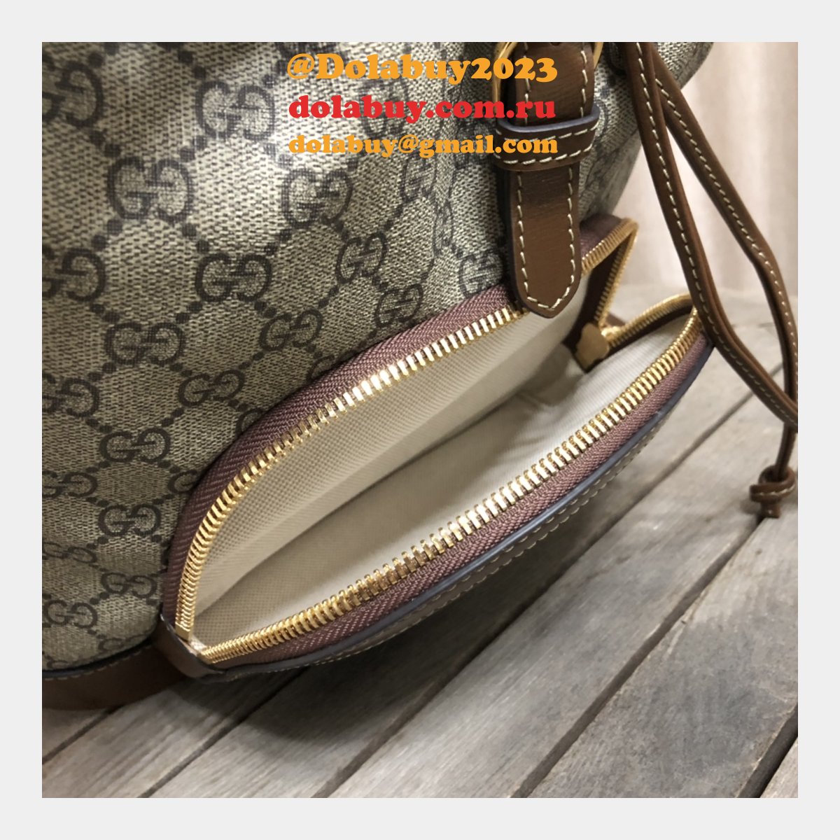 Designer Gucci Replica Horsebit 1955 backpack Beige 620849 Bag