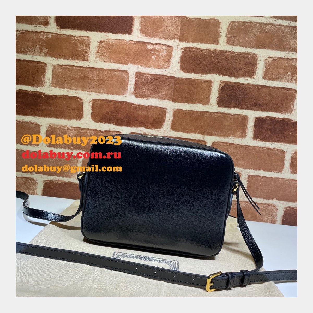 Gucci Horsebit 1955 Small Shoulder 645454 Black Army Green White Bag